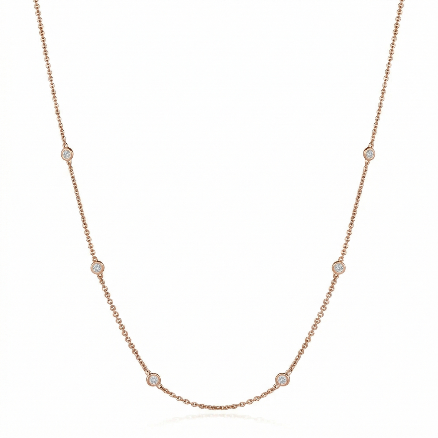 Solo Multi Stone Necklace 0.54ct | Yellow, Rose or White Gold