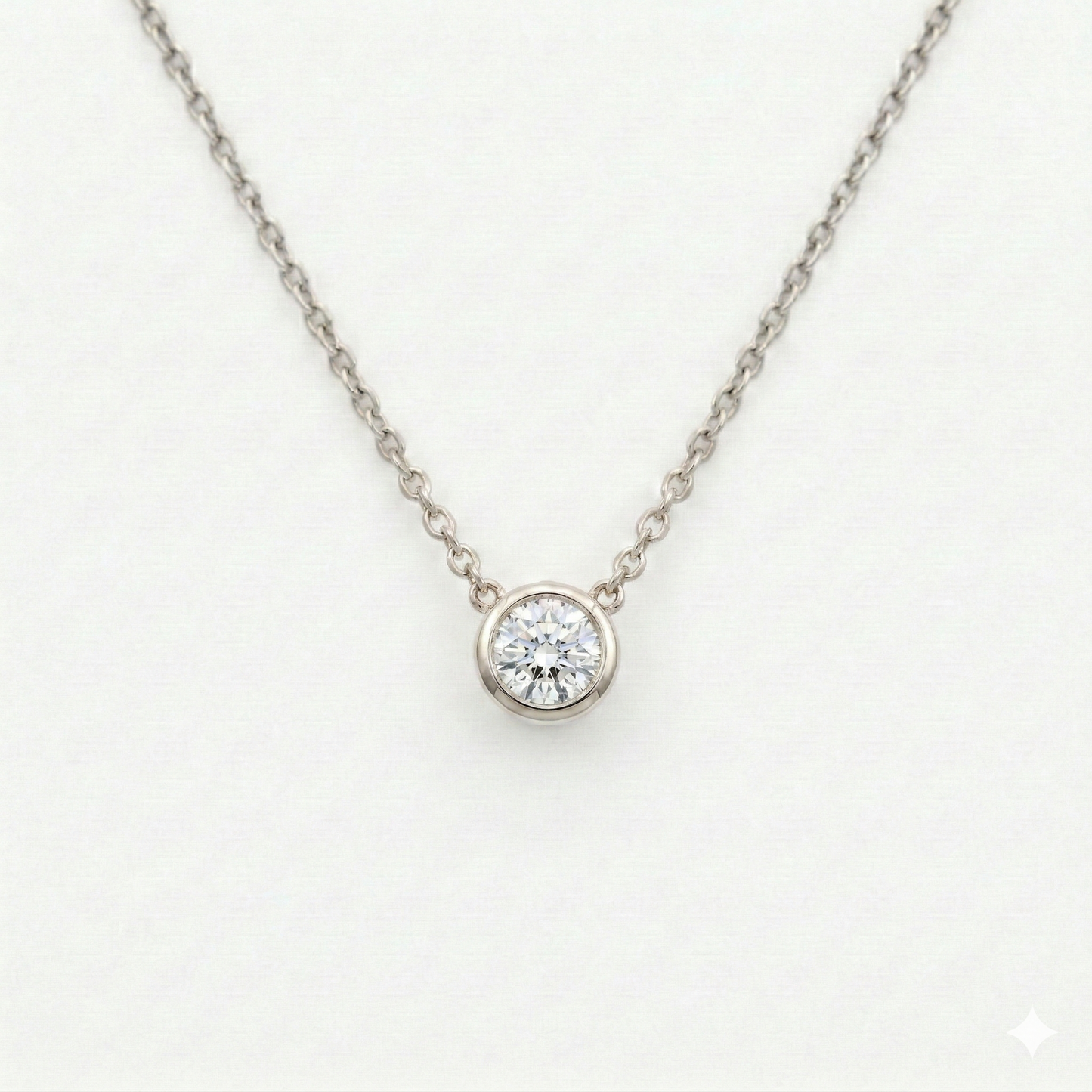 Diamond necklace on a white background
