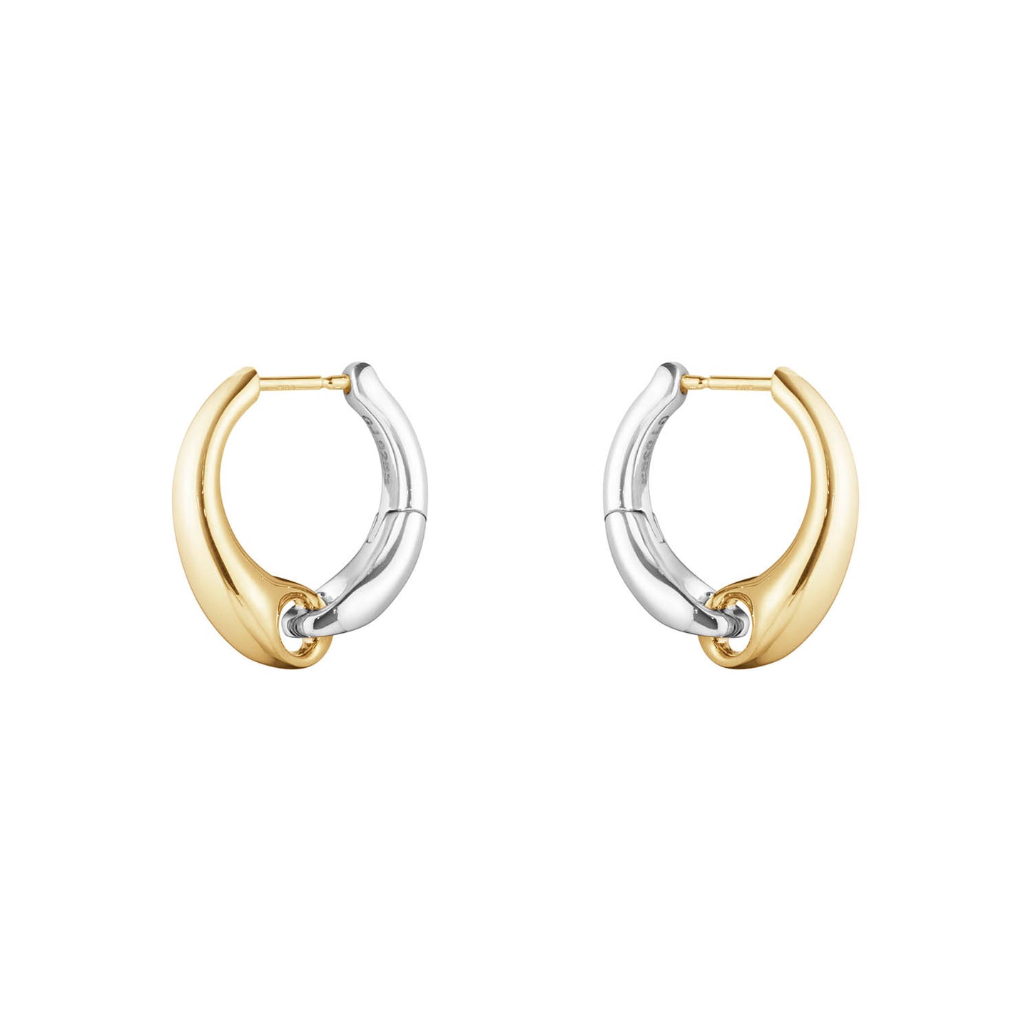 Georg Jensen Silver And Gold Reflect Large Ear Hoops