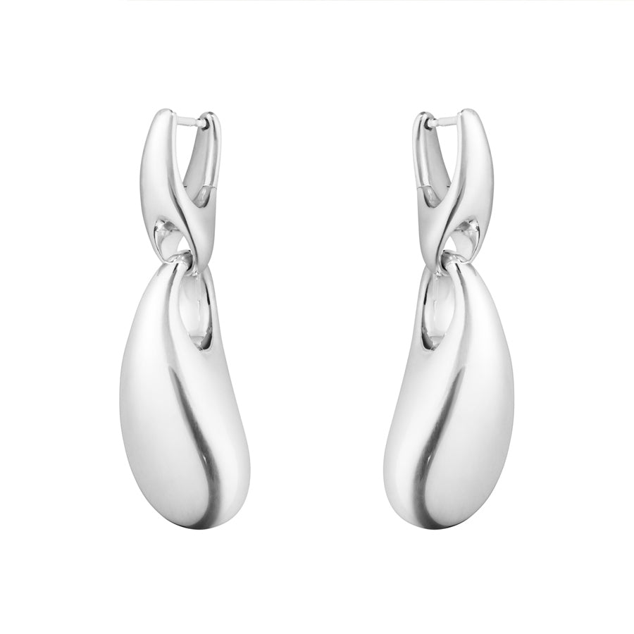 Georg Jensen Silver Reflect Drop Earrings