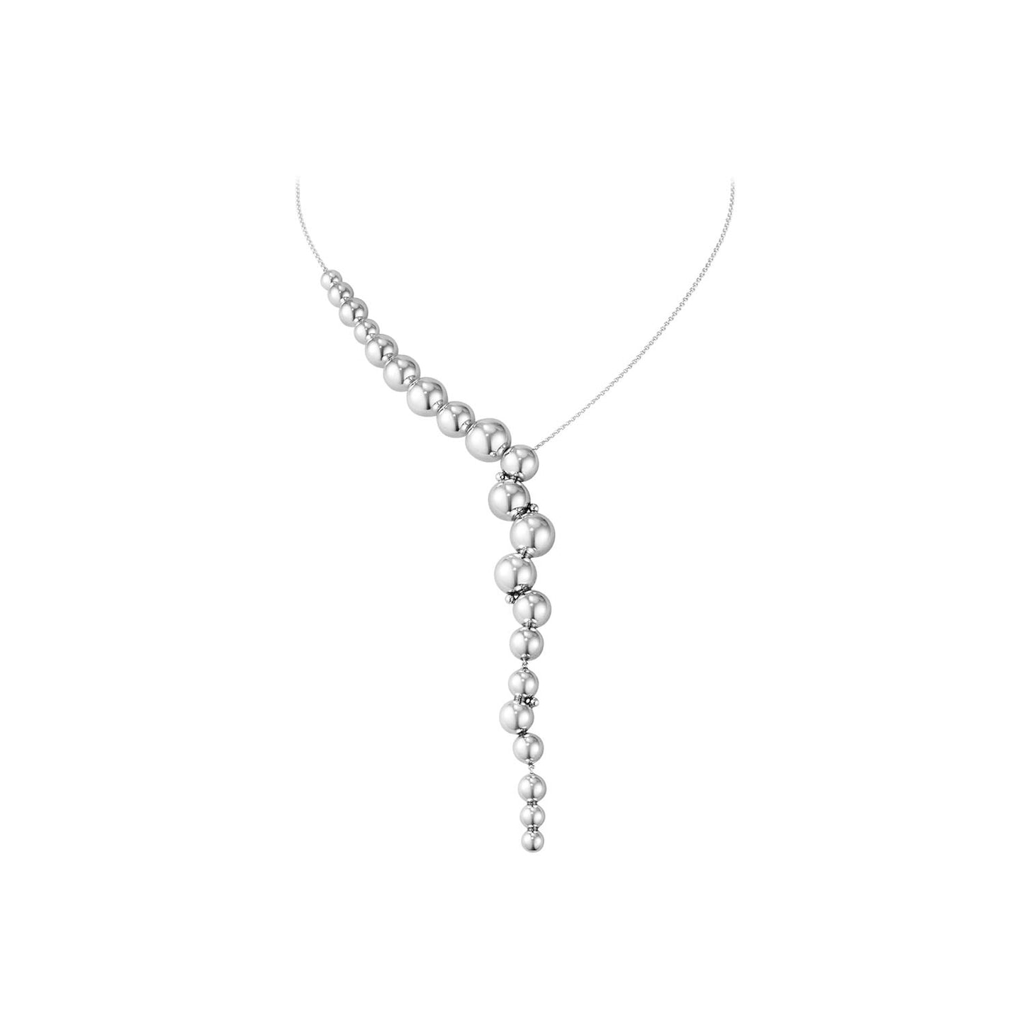 Georg Jensen Moonlight Grapes Silver Asymmetrical Necklace