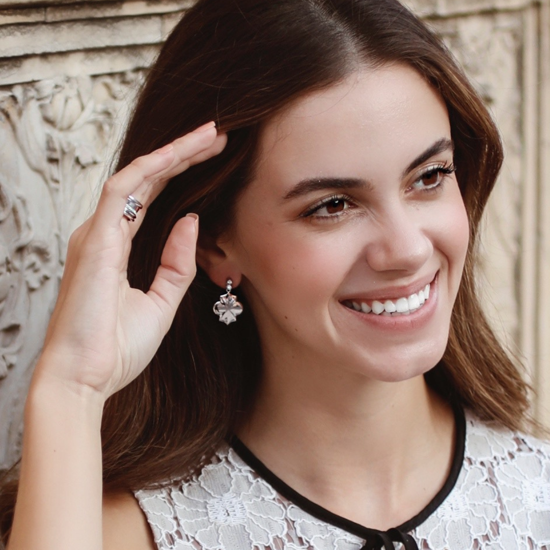 Regal - White Gold Earrings - Ksenia Mirella Jewellery