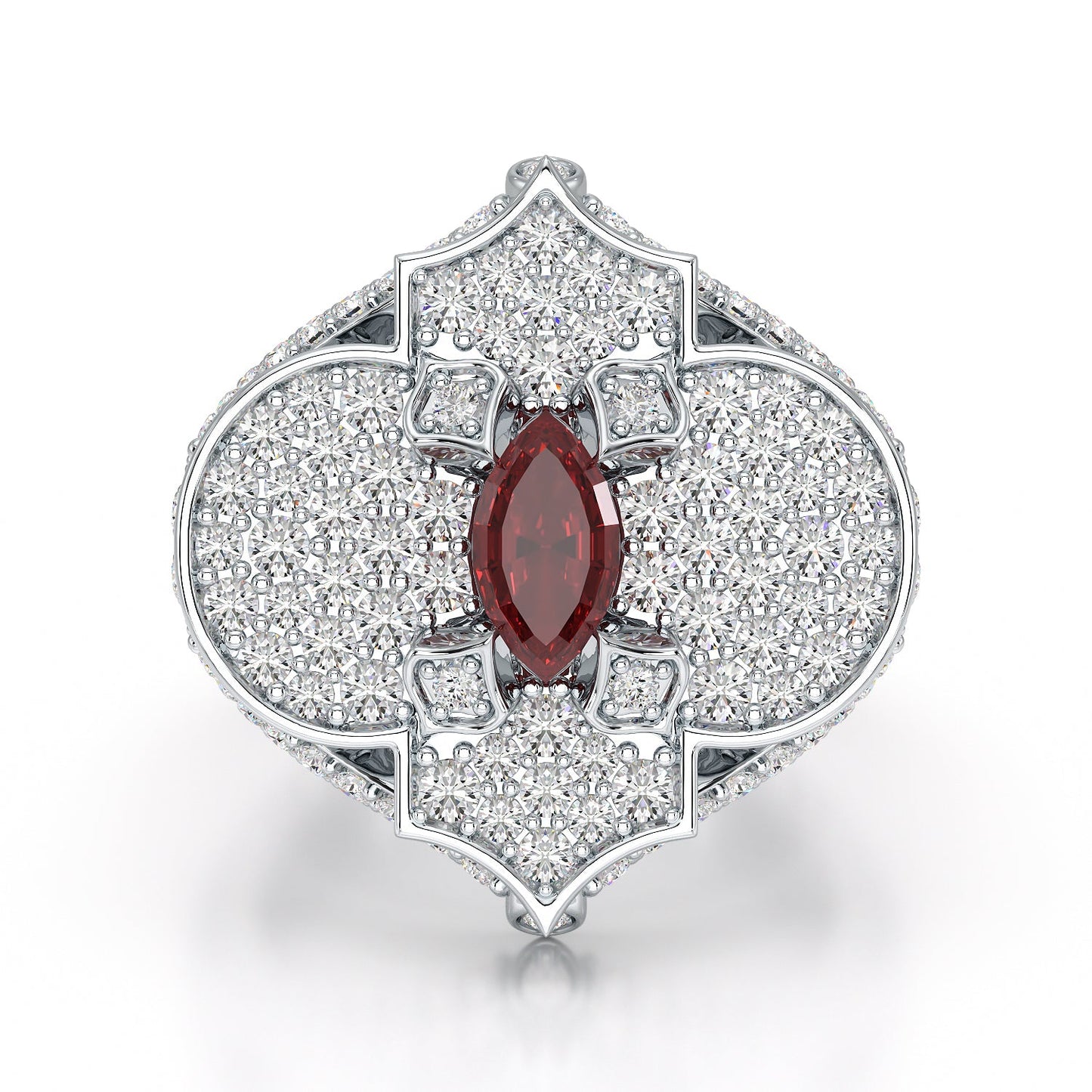 Regal-White Gold Ruby Ring - Ksenia Mirella Jewellery
