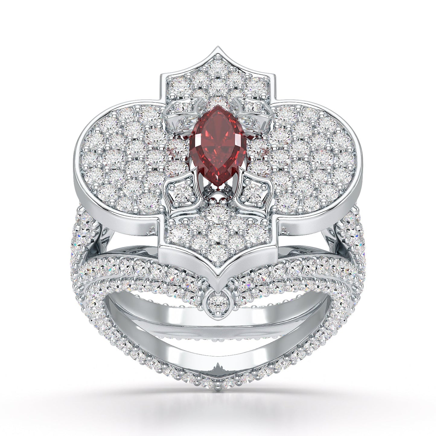 Regal-White Gold Ruby Ring - Ksenia Mirella Jewellery