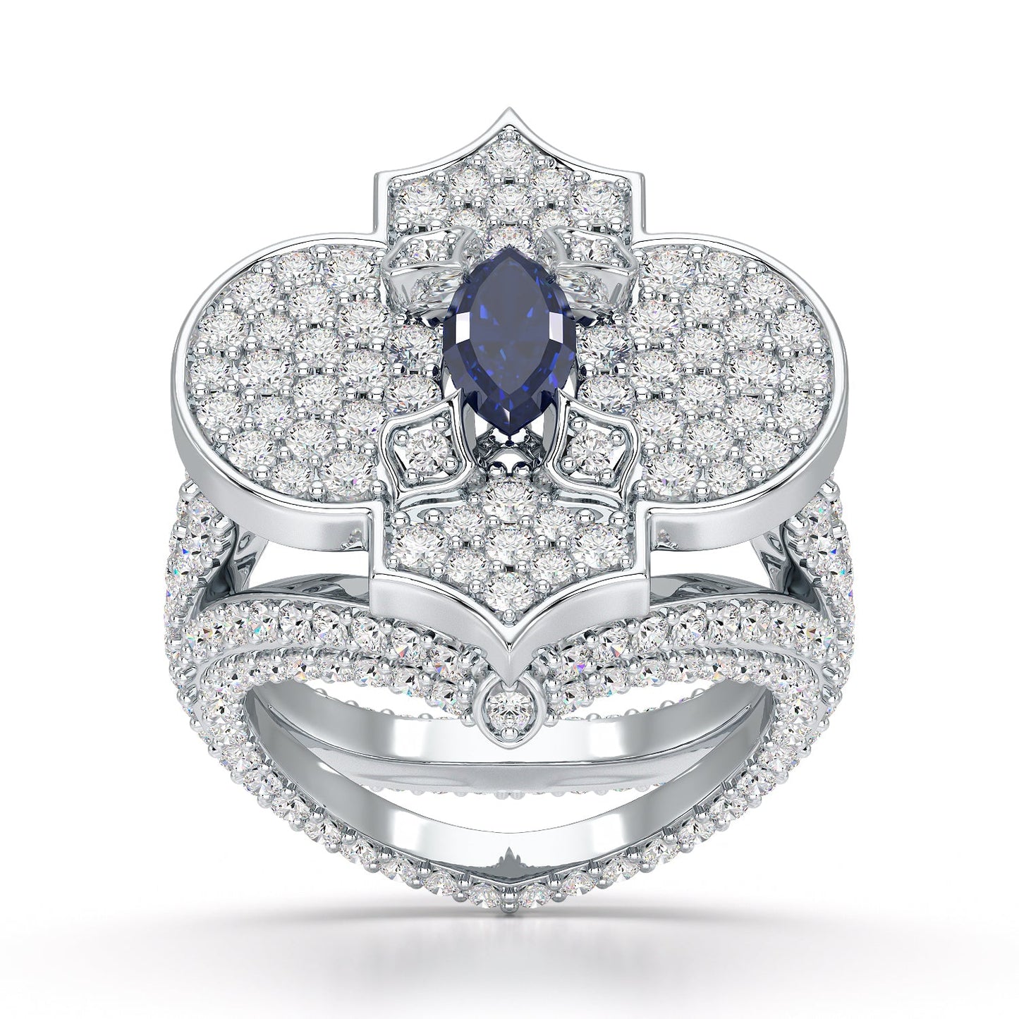 Regal-White Gold Sapphire Ring - Ksenia Mirella Jewellery