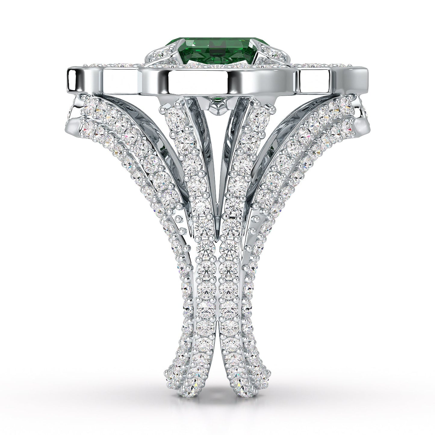 Regal-White Gold Emerald Ring - Ksenia Mirella Jewellery