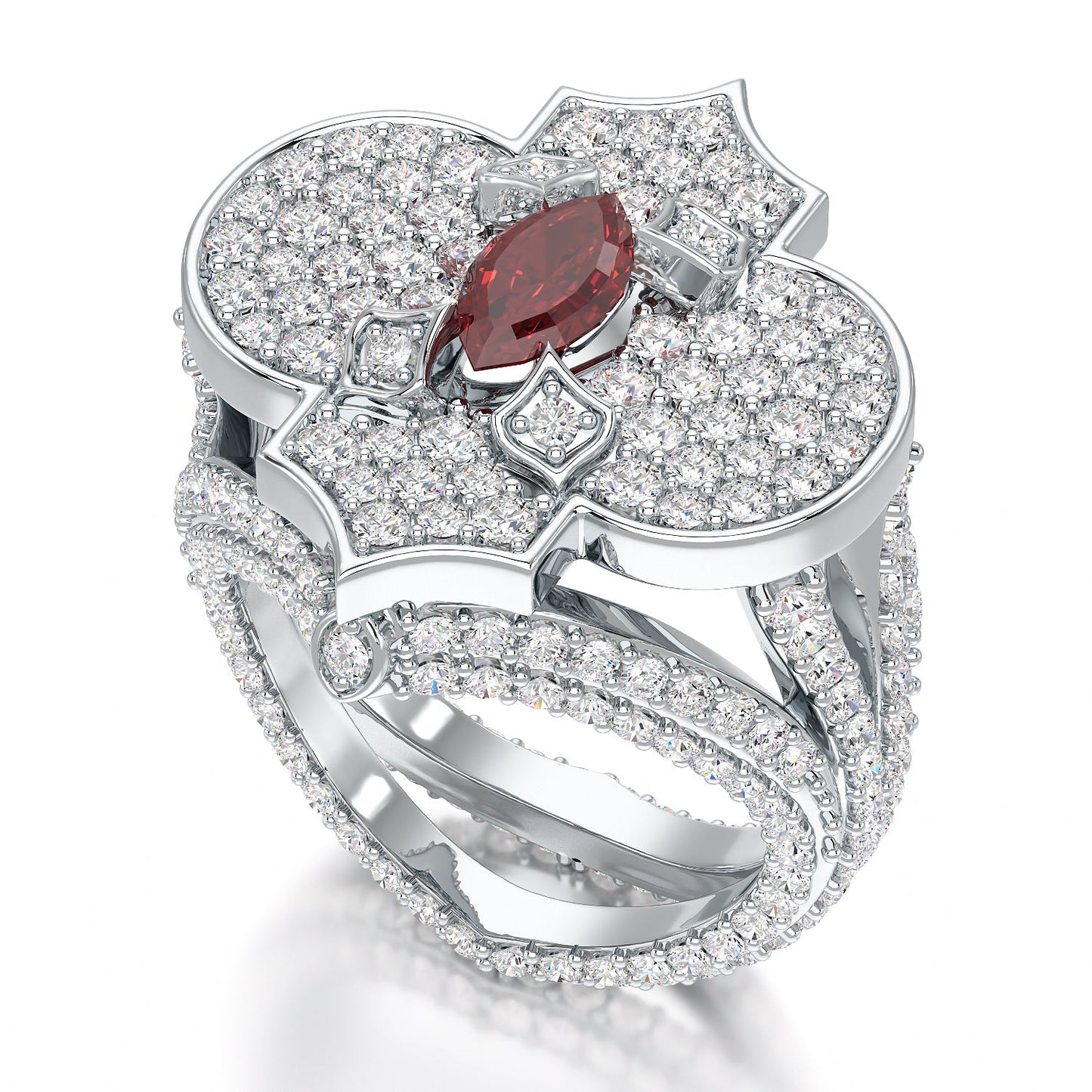 Regal-White Gold Ruby Ring - Ksenia Mirella Jewellery