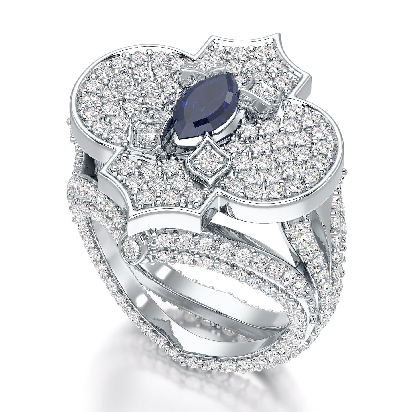 Regal-White Gold Sapphire Ring - Ksenia Mirella Jewellery