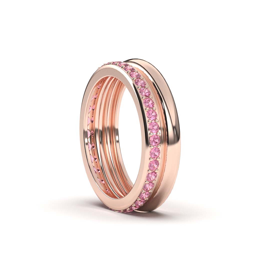 Prima - Rose Gold Pink Sapphire Ring - Ksenia Mirella Jewellery