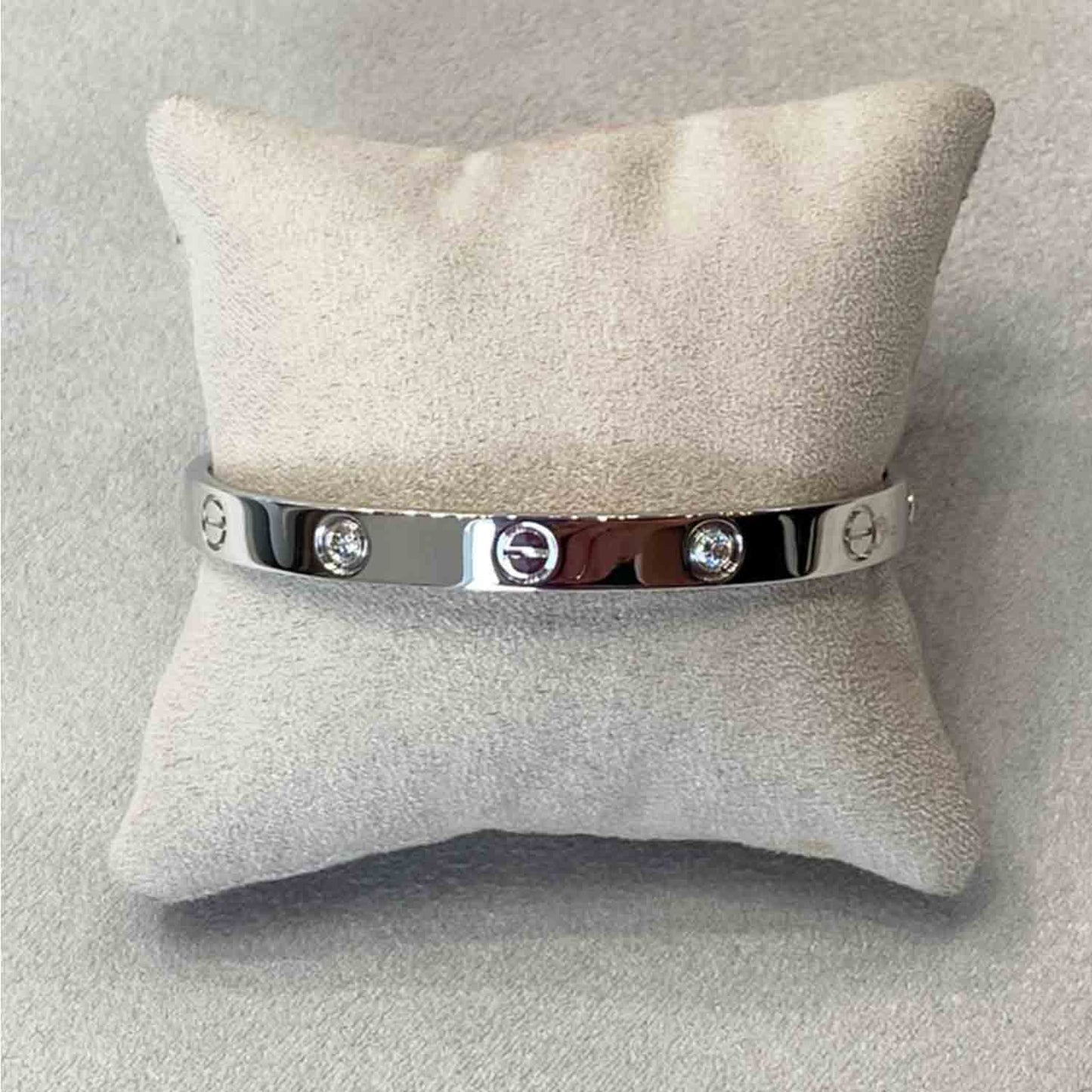 White Gold Cartier Love Bangle With Diamonds