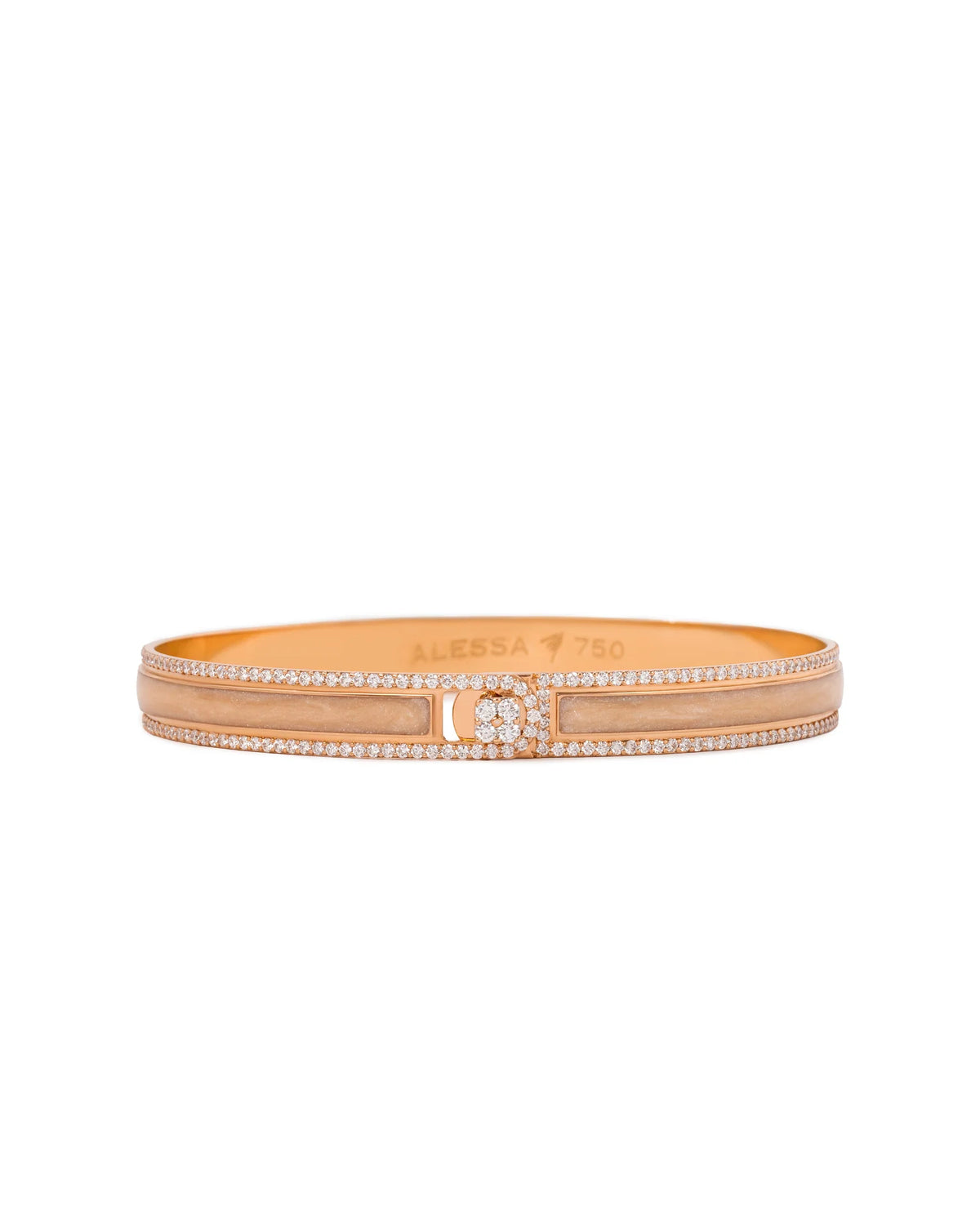 BORDER | Rose Gold & Diamond Bangle Bracelet Desert Rose