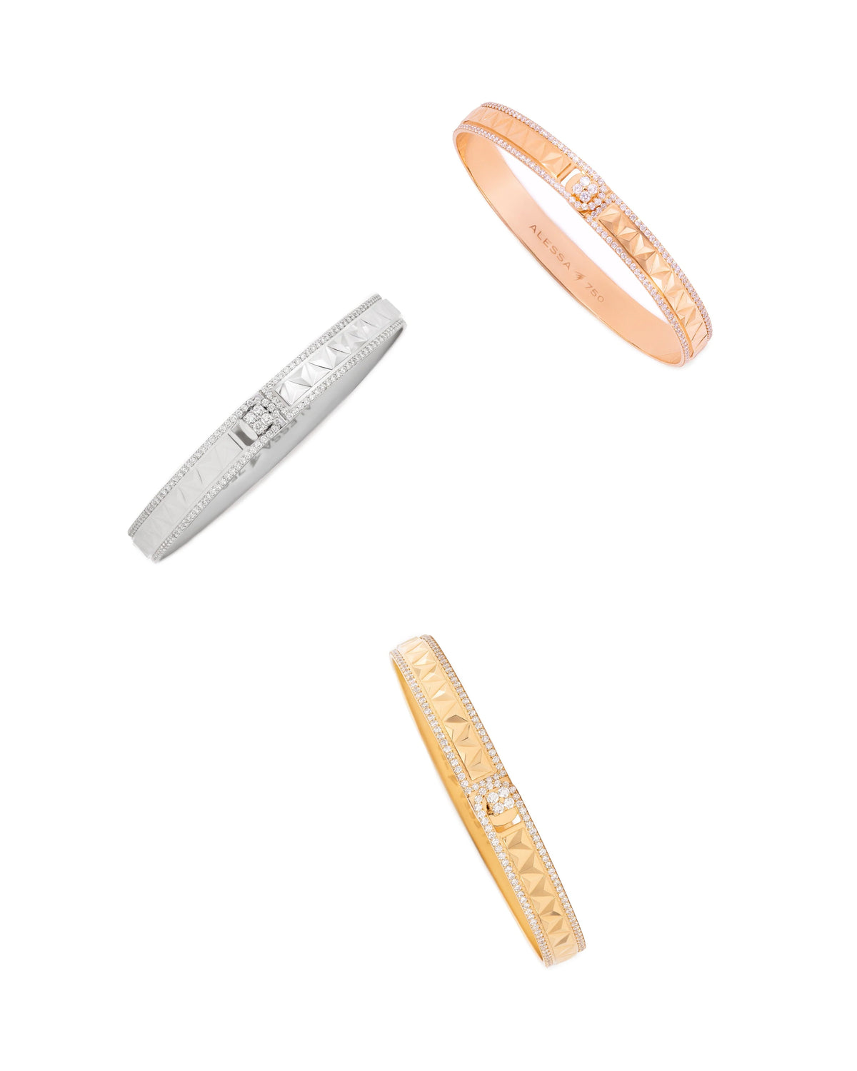 BORDER | Gold & Diamond Bangle Bracelet