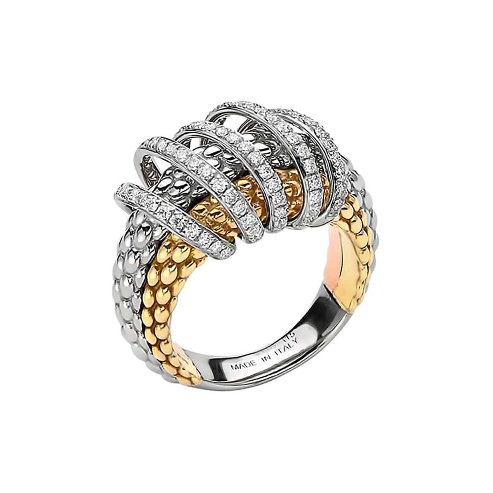 Fope MiaLuce Ring with Diamonds Three Strand