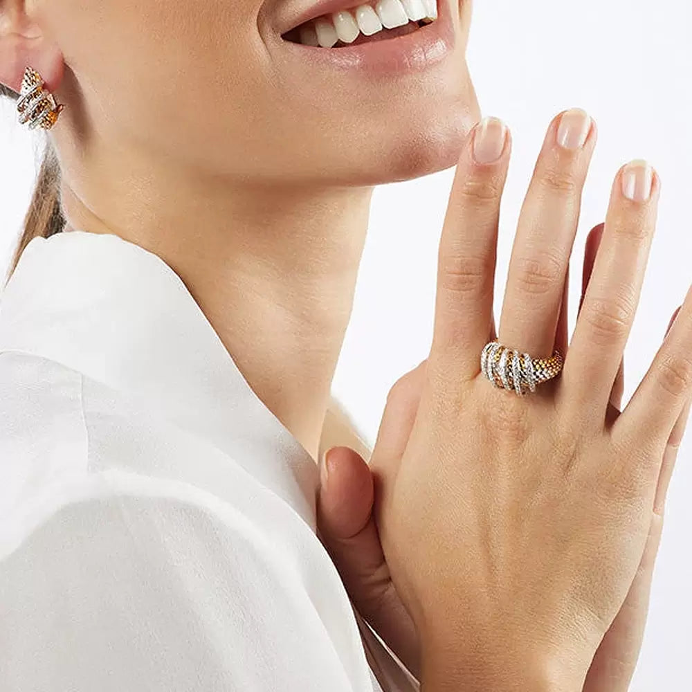 Fope MiaLuce Ring with Diamonds Three Strand