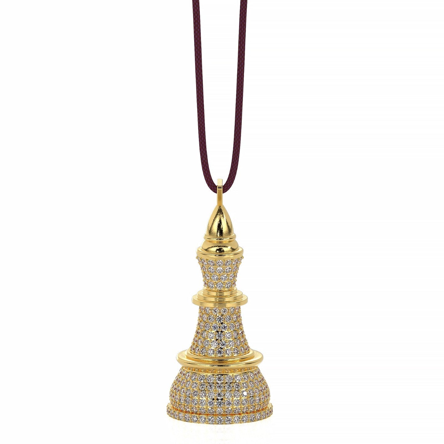 The King-Yellow Gold White Diamonds Necklace - Ksenia Mirella Jewellery