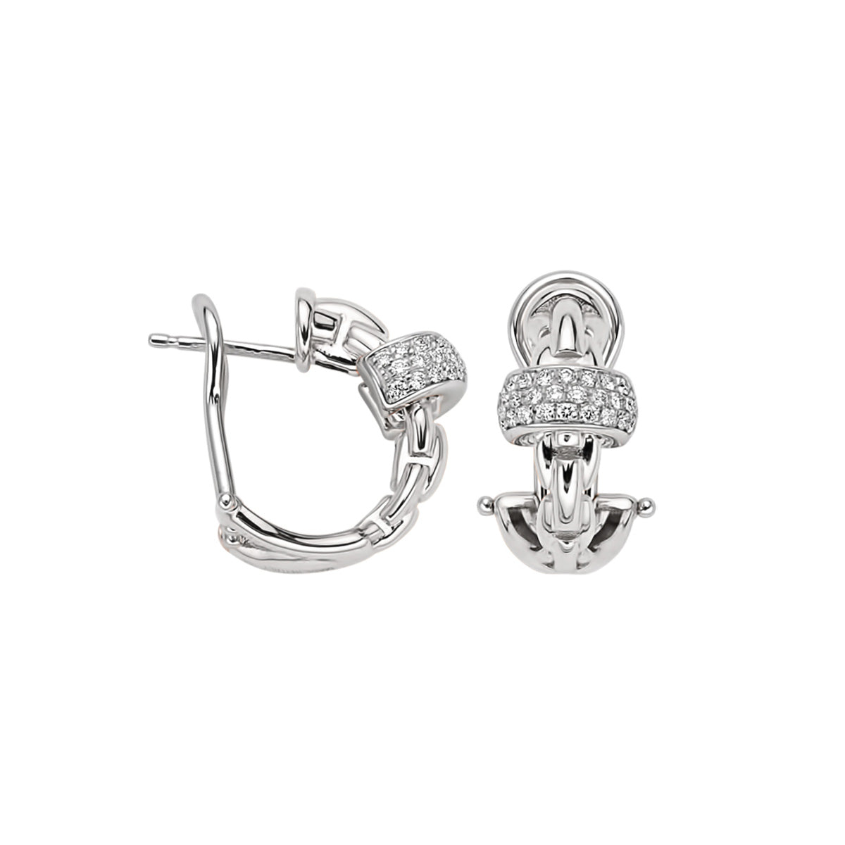 FOPE Eka Diamond Pavé Rondel Hoop Earrings