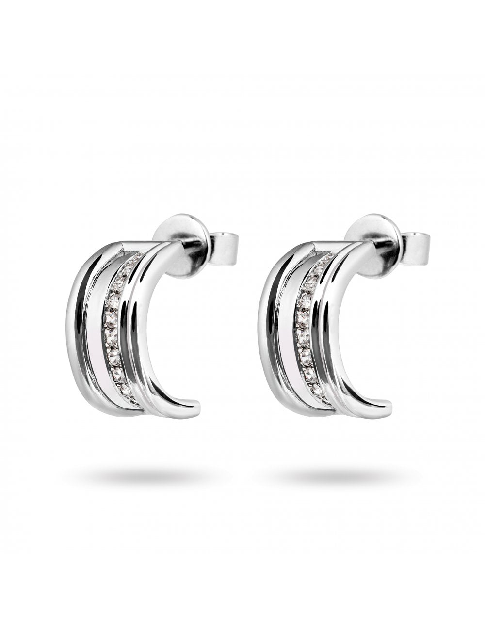 The Queen - White Gold Hoop Earrings - Ksenia Mirella Jewellery