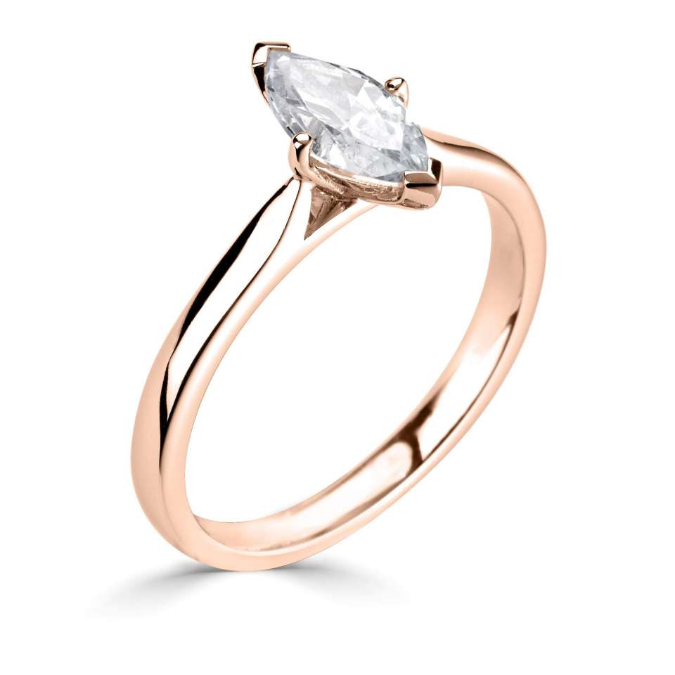 Lab-Grown Classic- Marquise Cut Solitaire - Ksenia Mirella Jewellery