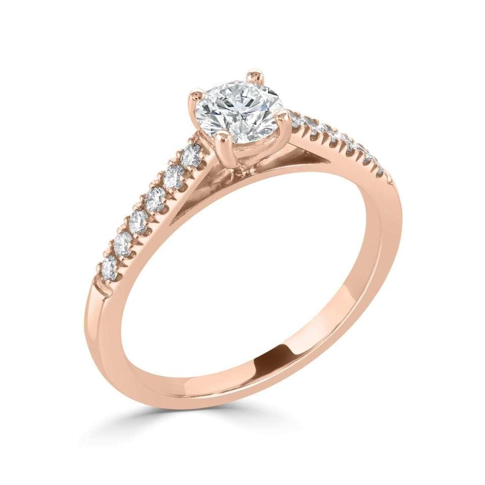 Classic- Brilliant Cut Diamond Shoulders - Ksenia Mirella Jewellery