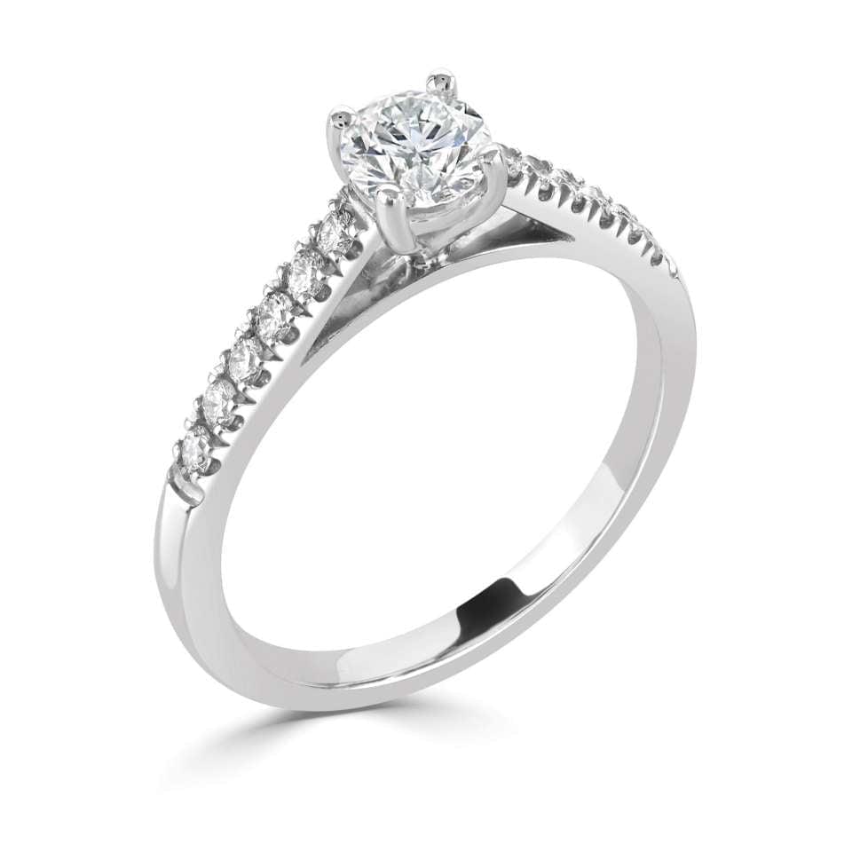 Classic- Brilliant Cut Diamond Shoulders - Ksenia Mirella Jewellery