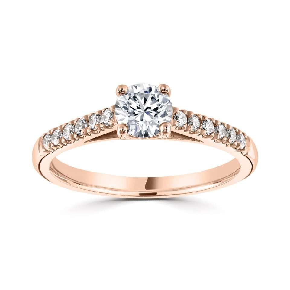 Classic- Brilliant Cut Diamond Shoulders - Ksenia Mirella Jewellery