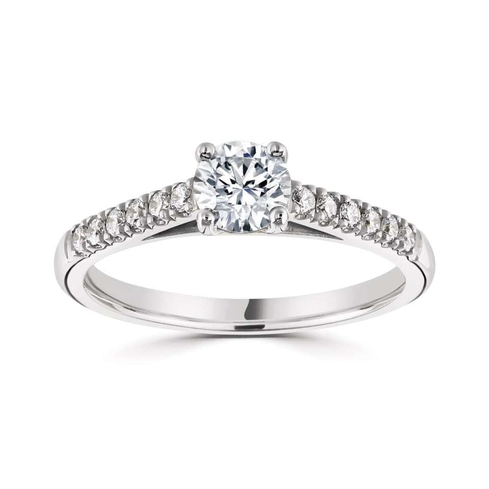 Classic- Brilliant Cut Diamond Shoulders - Ksenia Mirella Jewellery