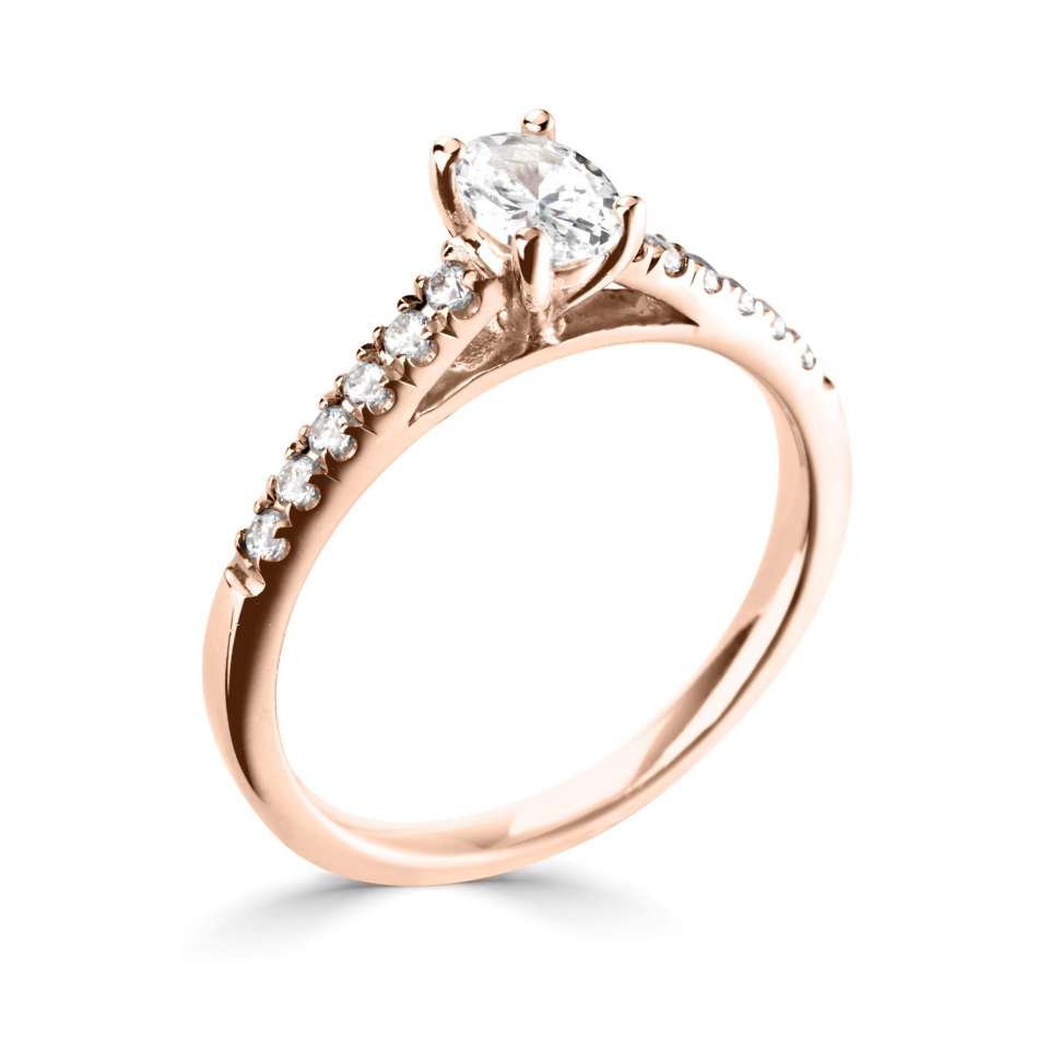 Lab-Grown Classic- Oval Cut Diamond Band Ring - Ksenia Mirella Jewellery