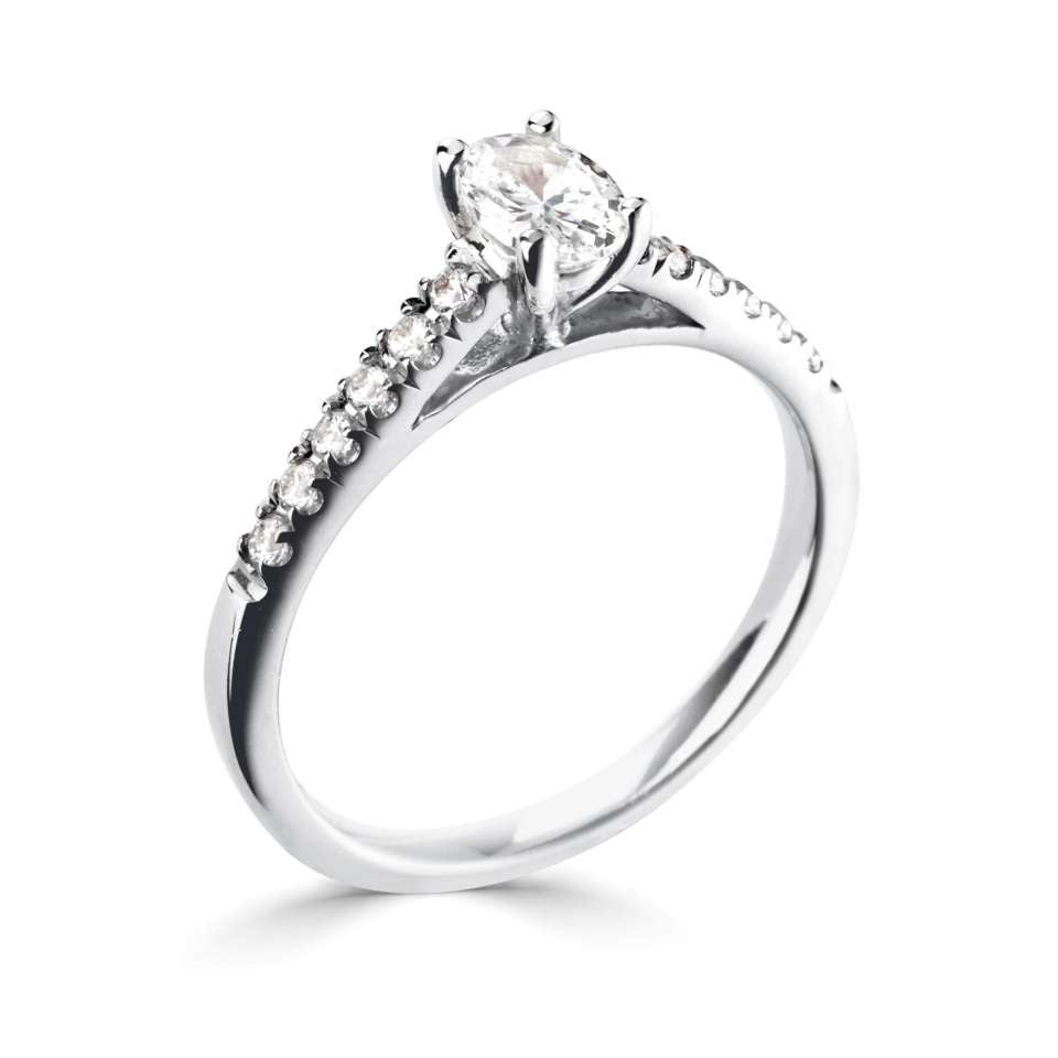 Lab-Grown Classic- Oval Cut Diamond Band Ring - Ksenia Mirella Jewellery