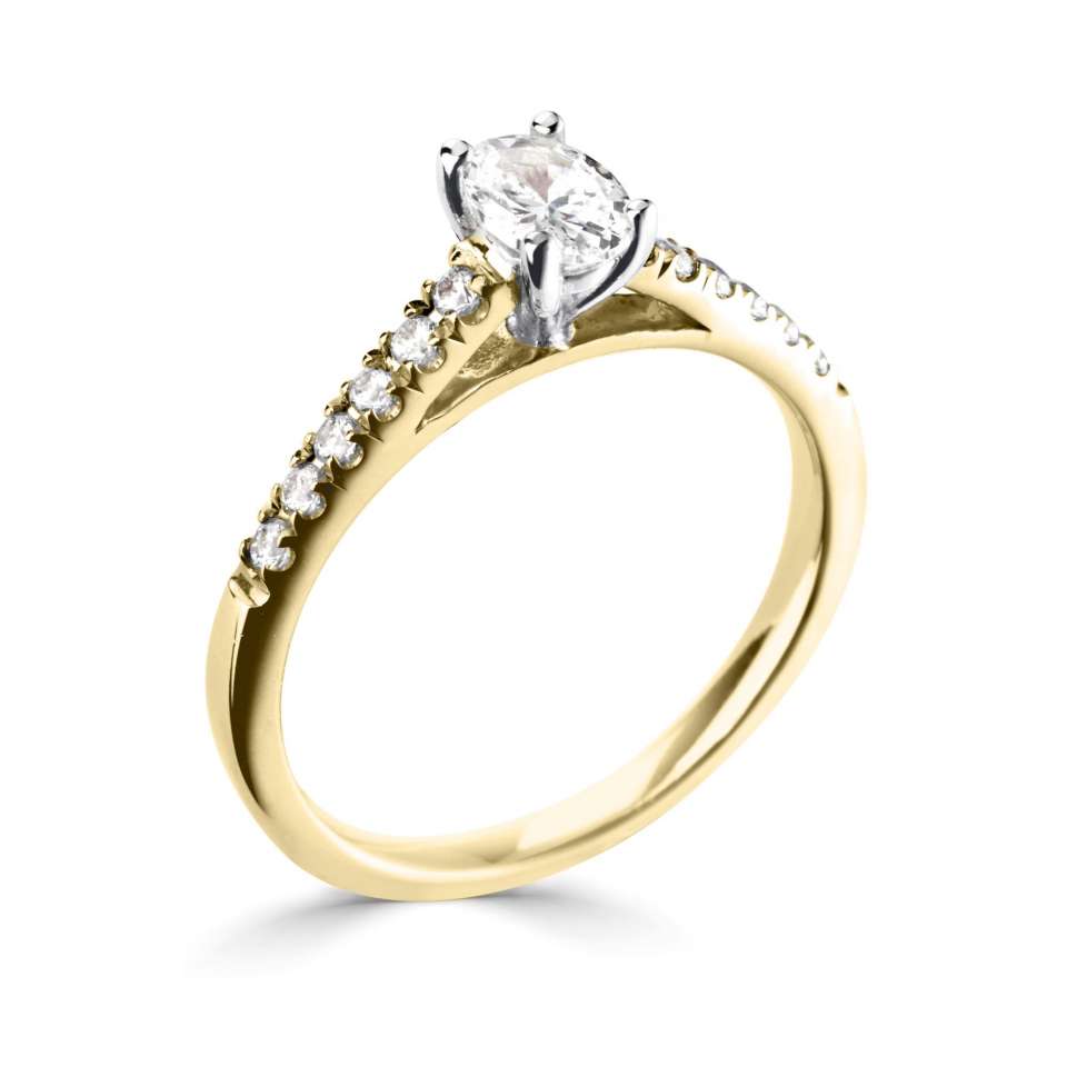Lab-Grown Classic- Oval Cut Diamond Band Ring - Ksenia Mirella Jewellery