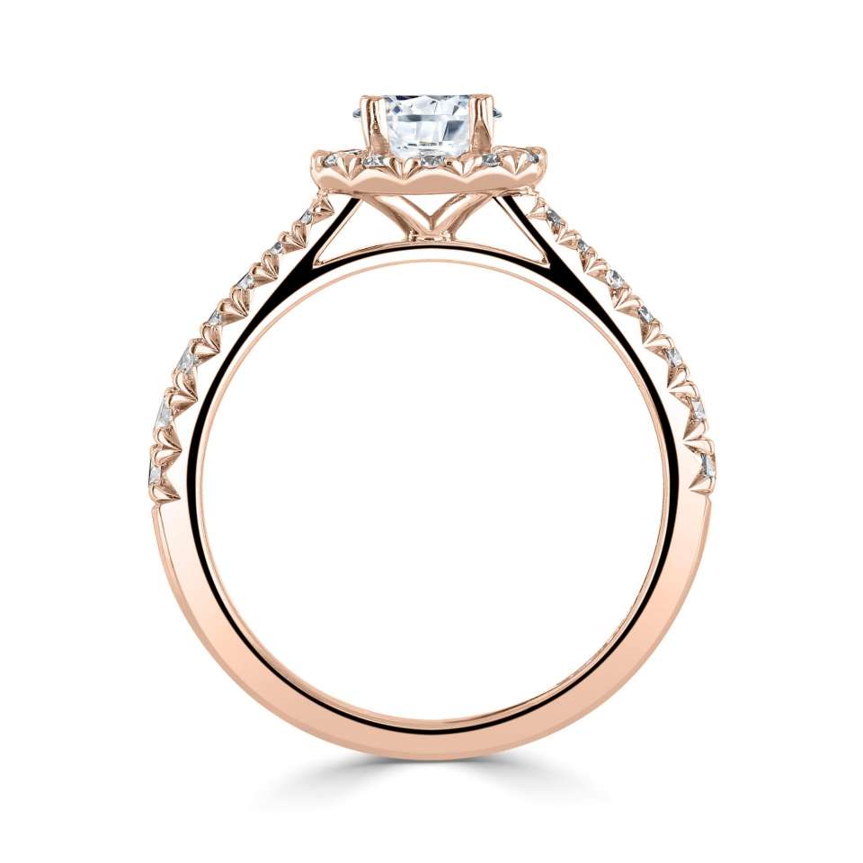 Lab-Grown Classic- Brilliant Cut Diamond Halo Ring - Ksenia Mirella Jewellery