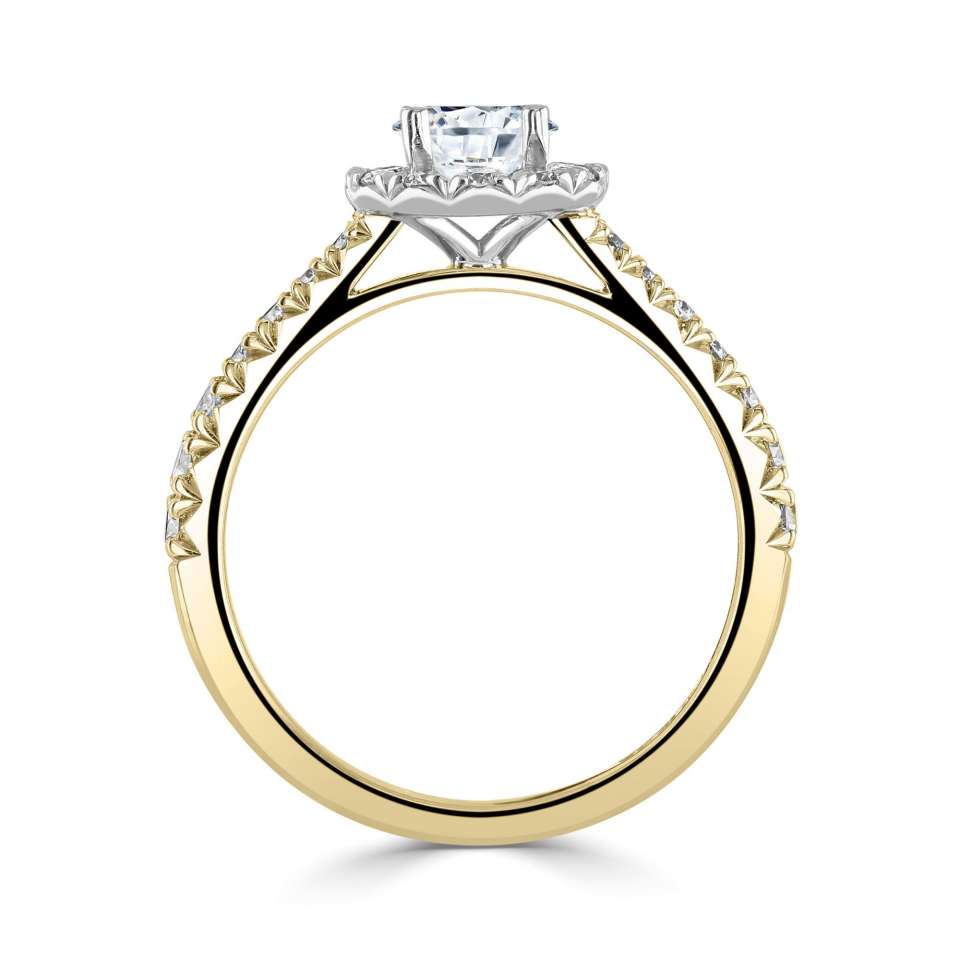 Lab-Grown Classic- Brilliant Cut Diamond Halo Ring - Ksenia Mirella Jewellery