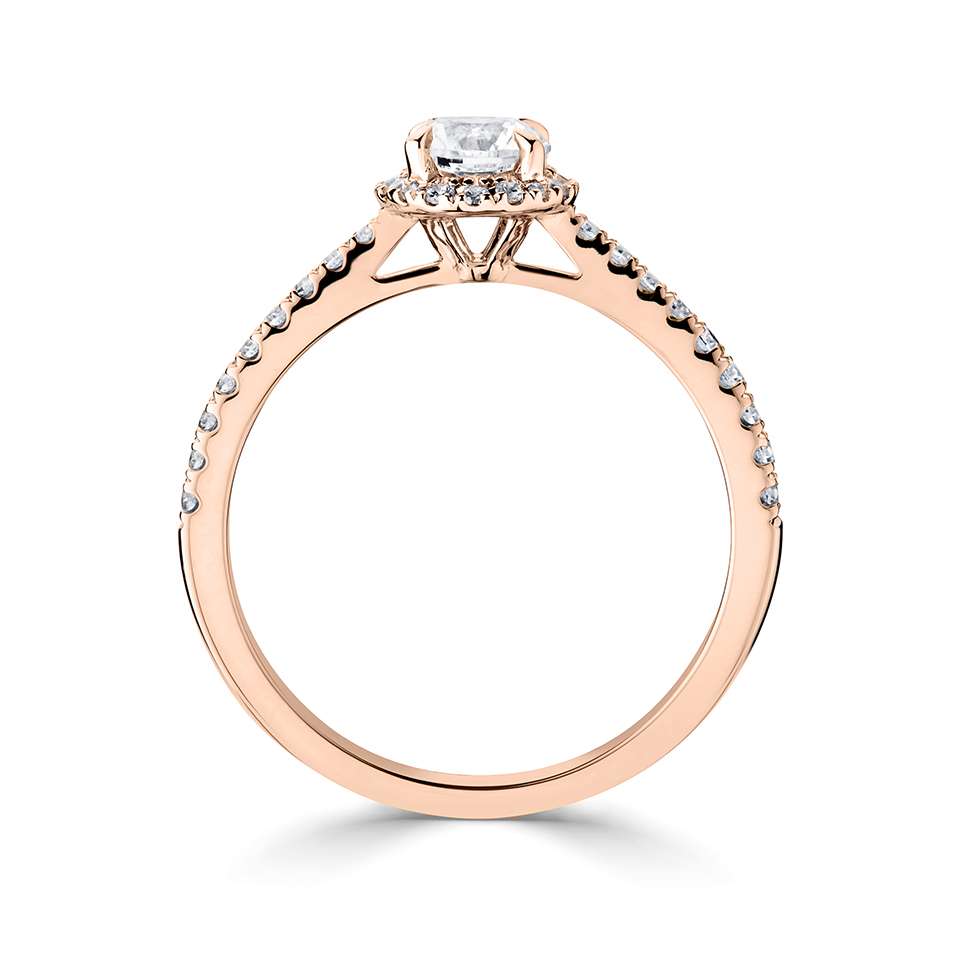 Lab-Grown Classic- Brilliant Cut Diamond Halo Ring - Ksenia Mirella Jewellery
