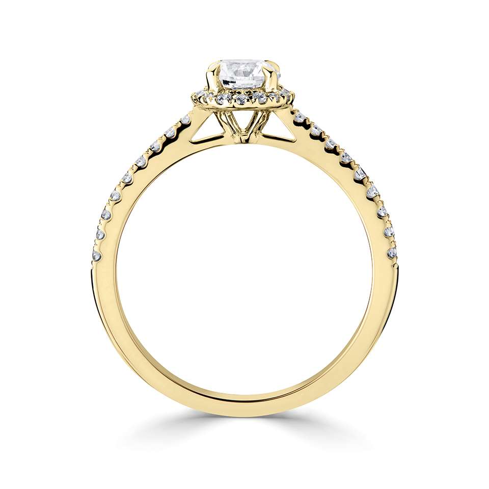 Lab-Grown Classic- Brilliant Cut Diamond Halo Ring - Ksenia Mirella Jewellery