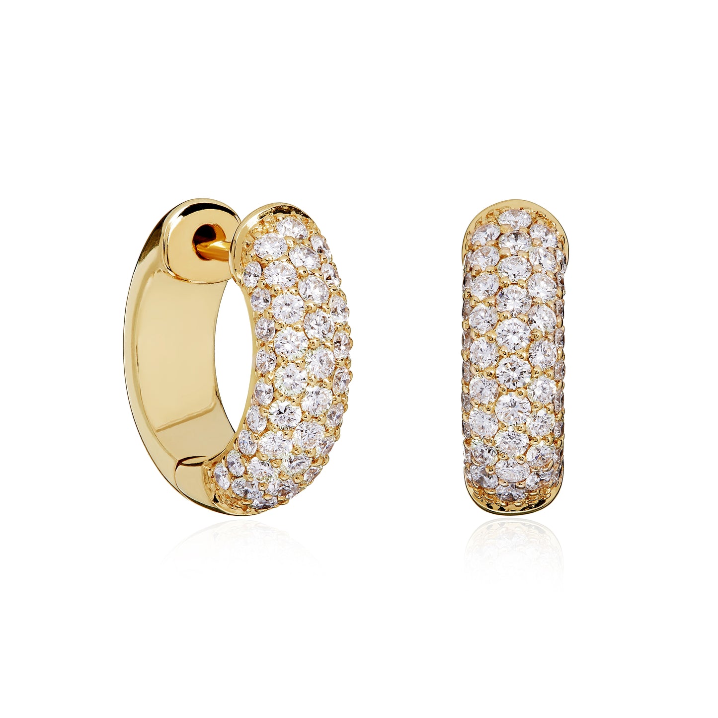 Small Pavé Diamond Hoop Earrings – 1.15ct