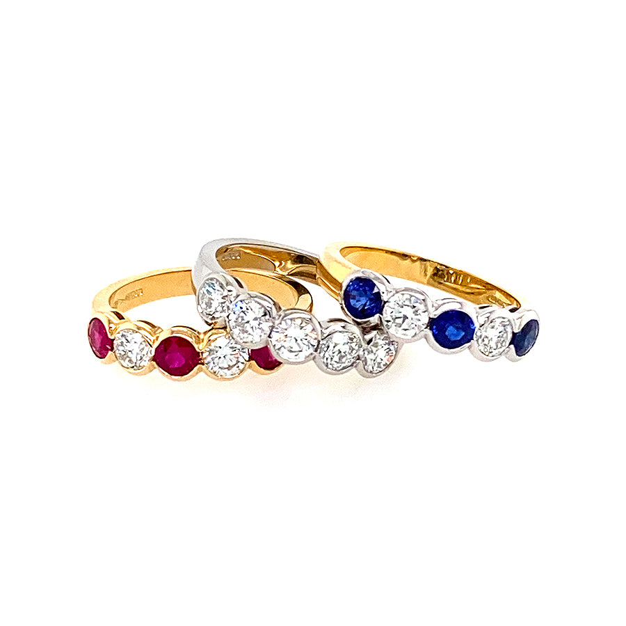 Five Stone Sapphire and Diamond Ring