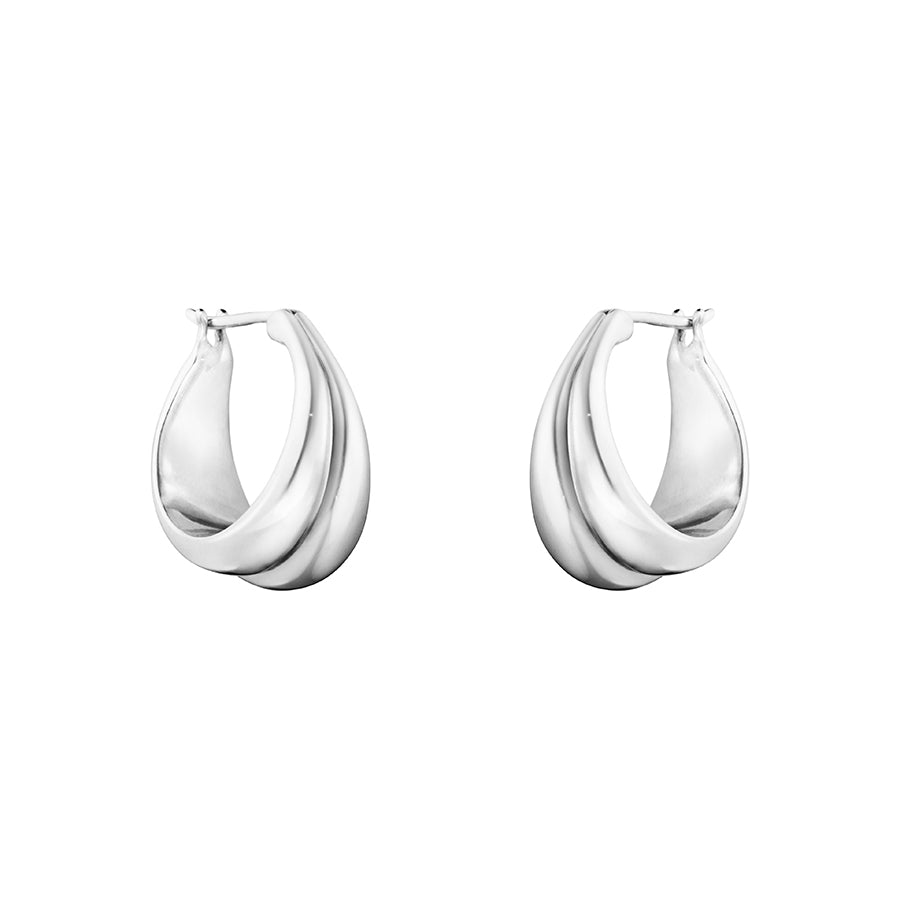 Georg Jensen Curve Silver Hoops