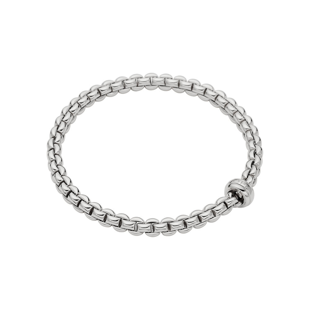 Fope Eka Flex'It Bracelet with Plain Rondel In White Gold