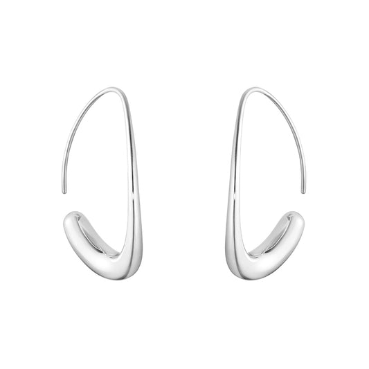 Georg Jensen Large Offspring Silver Hoops