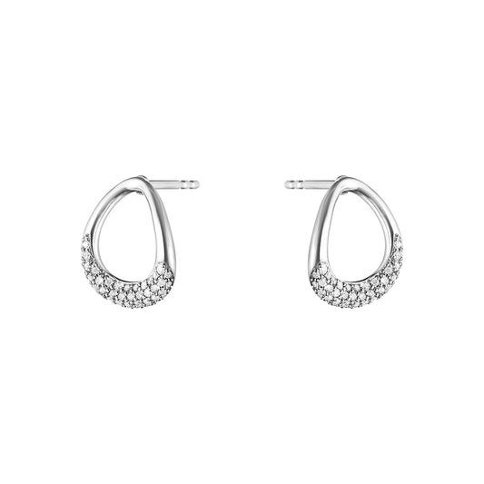 Georg Jensen Offspring Silver And Diamond Earrings