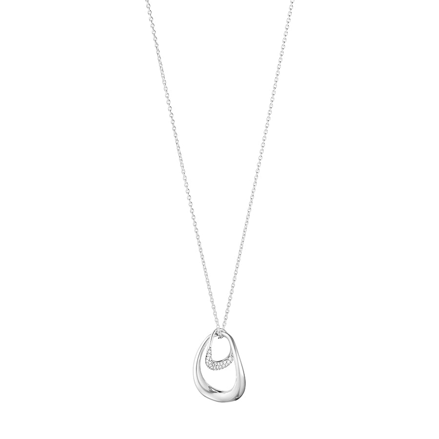 Georg Jensen Offspring Large Silver And Diamond Pendant