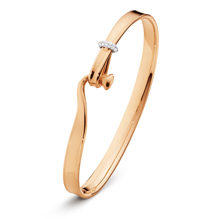 Georg Jensen 18kt Rose Gold with Diamonds Torun Bangle