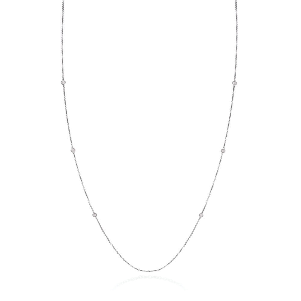 Solo Long Necklace in 18kt White Gold