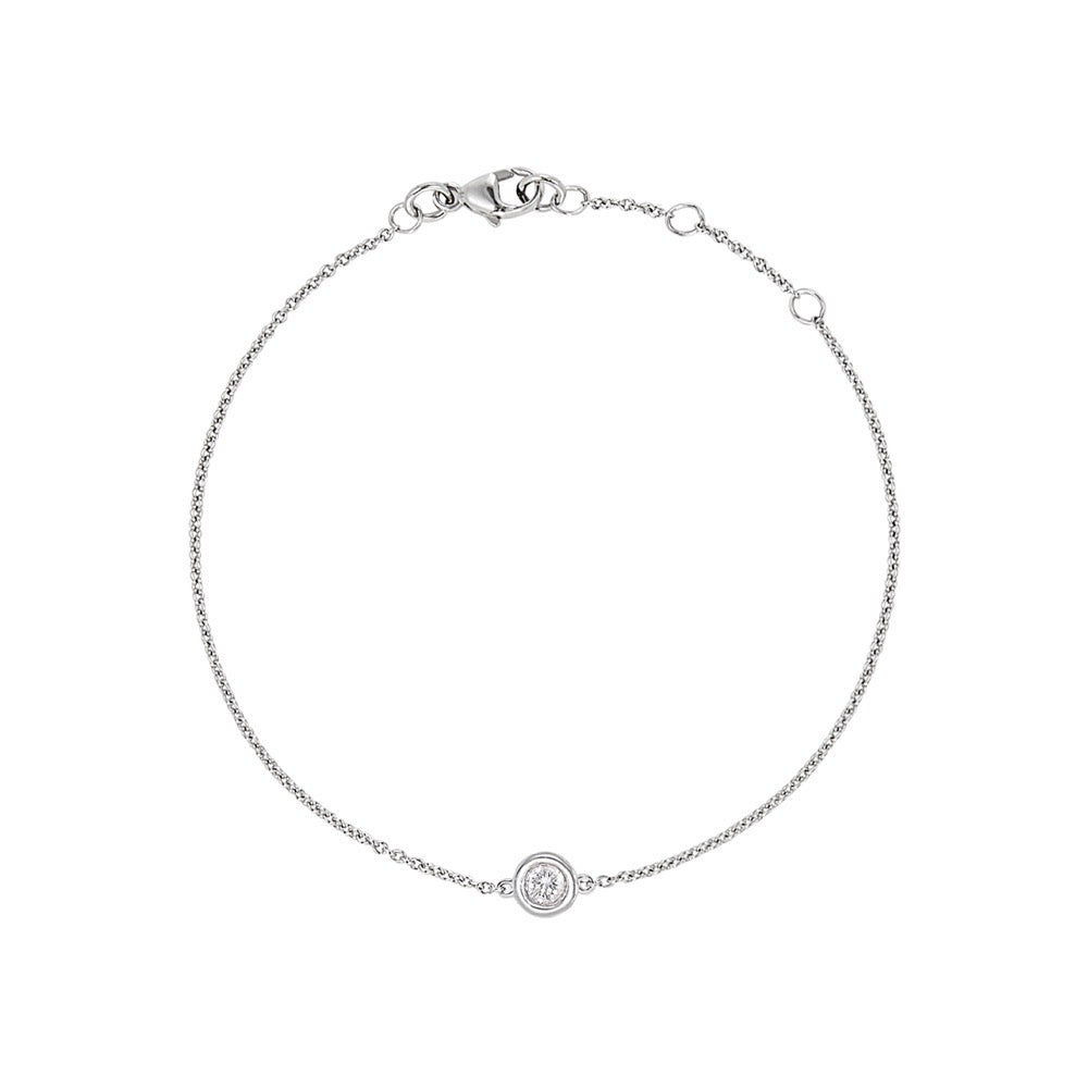 Solo Diamond Bracelet in White Gold