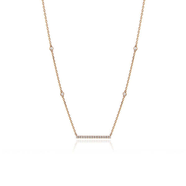 Diamond Bar Necklace in 18kt Yellow Gold