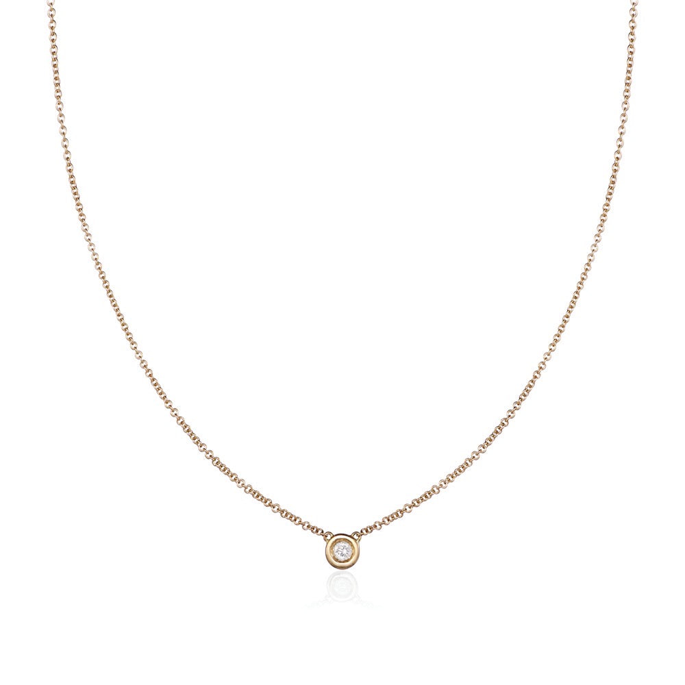 Solo Diamond Pendant in Yellow Gold