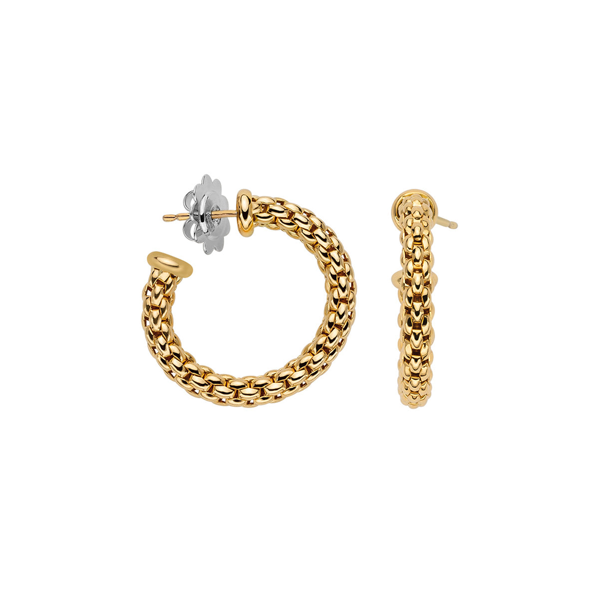 FOPE Essentials | 30mm Hoop Earrings yellow gold on a white background 