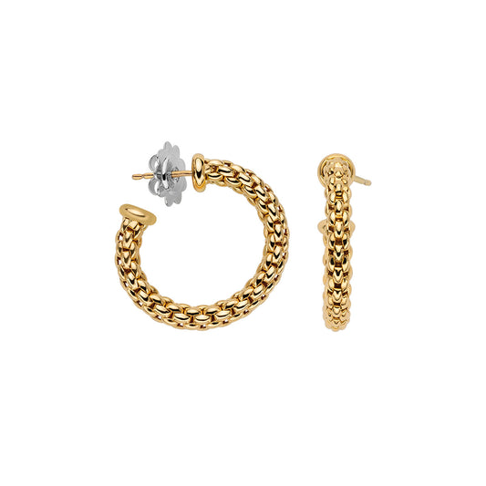 FOPE Essentials | 30mm Hoop Earrings yellow gold on a white background 