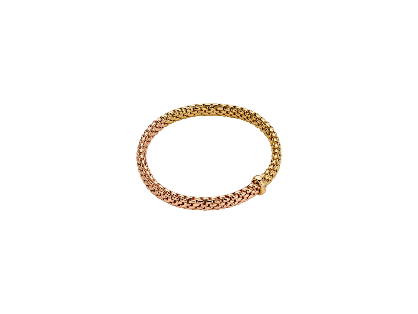 Fope Vendôme Bracelet- Mixed Gold with Single Diamond Rondel