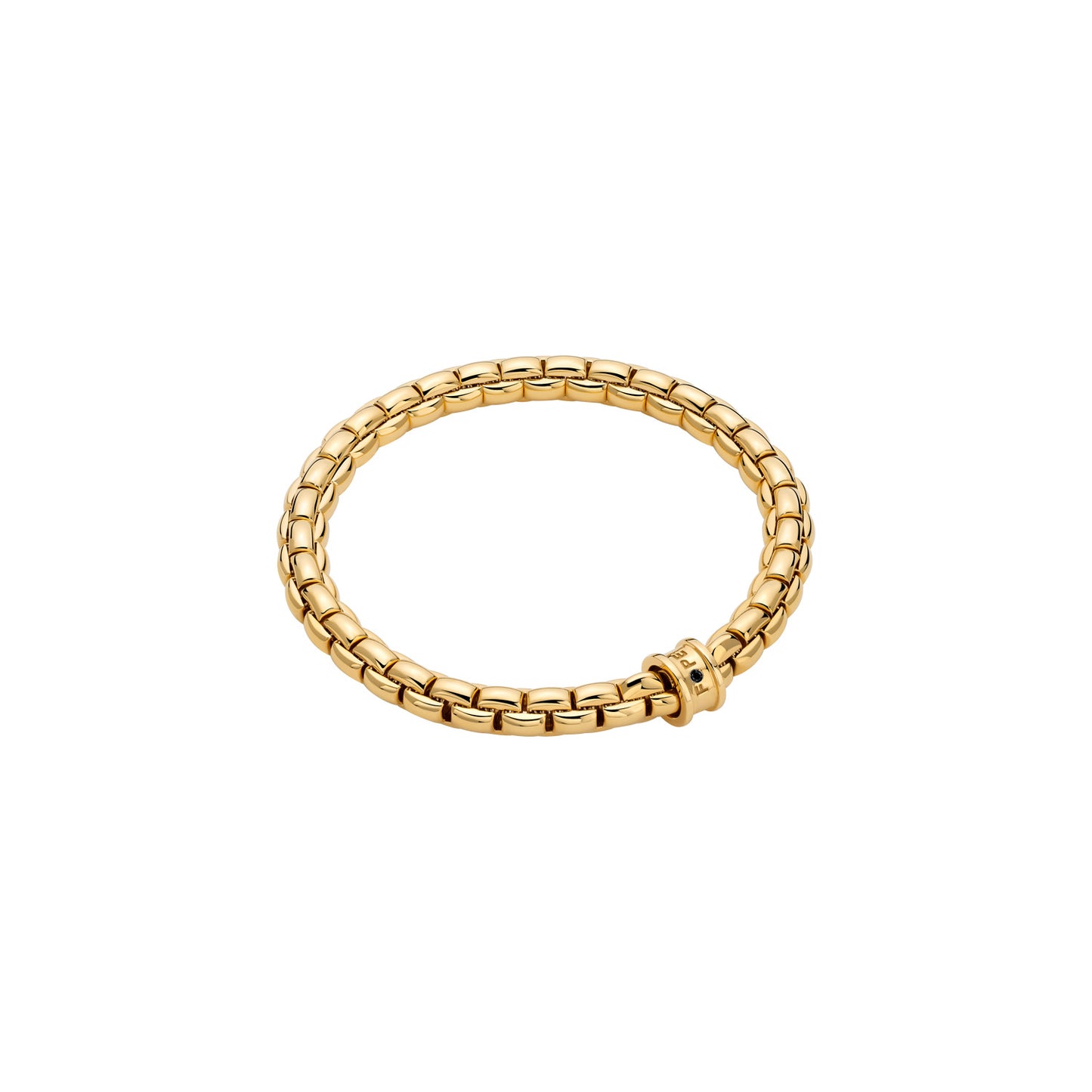 FOPE Eka Flex’it Bracelet with Gold Logo Rondel and Black Diamond