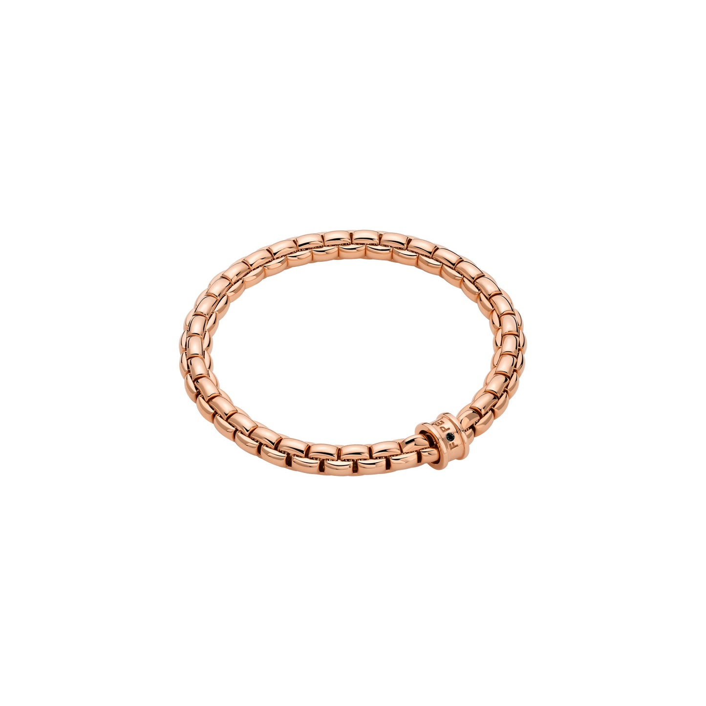 FOPE Eka Flex’it Bracelet with Gold Logo Rondel and Black Diamond